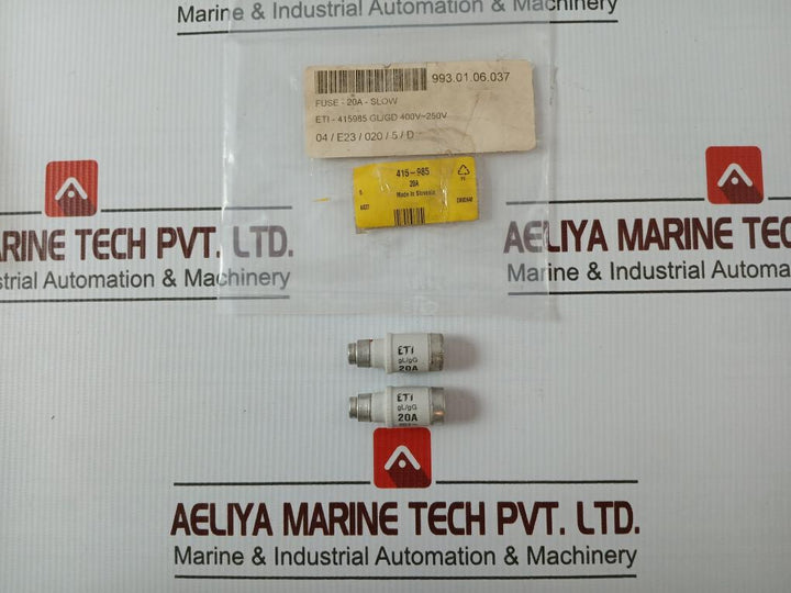 Lot of 5X ETI 2212001-01 Neozed Fuse GL/GG 400V 20A AG37