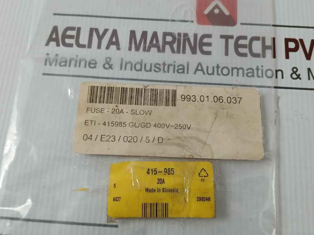Lot Of 5X Eti 2212001-01 Neozed Fuse Gl/Gg 400V~ 20A Ag37