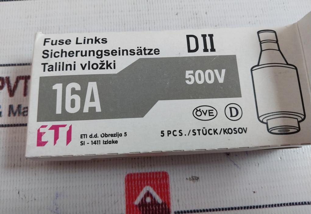 Lot of 5X ETI 2312105-01 Fuse Link 16A 500V
