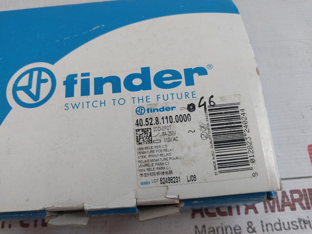 Lot Of 5X Finder 40.52.8.110.0000 Miniature Pcb Relay 110Vac 8A 250V 2Co-dpdt