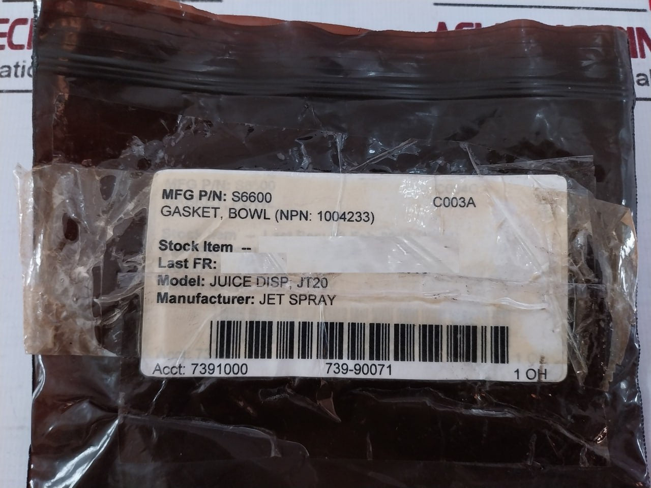 Lot of 5X Jet Spray S6600 Bowl Gasket C003A 7391000 739-90071 1 OH