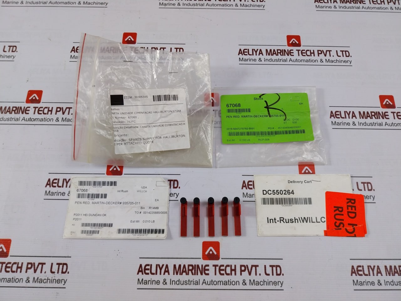 Lot Of 5X Nov 935705-011 Red Ink Pen For Cementing Unit 0.37” Nib 67068