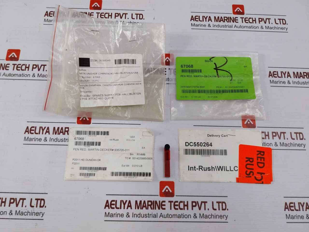 Lot Of 5X Nov 935705-011 Red Ink Pen For Cementing Unit 0.37” Nib 67068