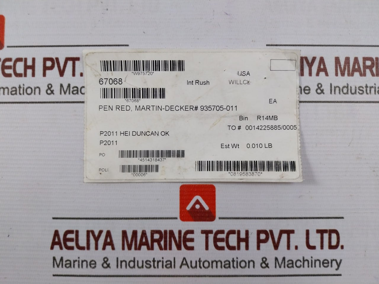 Lot Of 5X Nov 935705-011 Red Ink Pen For Cementing Unit 0.37” Nib 67068