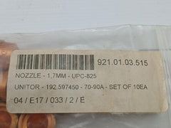 Lot Of 5X Nozzle - 1, 7Mm-upc-825 Unitor