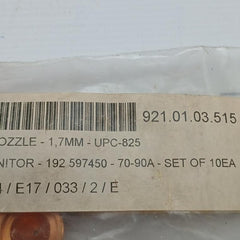 Lot Of 5X Nozzle - 1, 7Mm-upc-825 Unitor