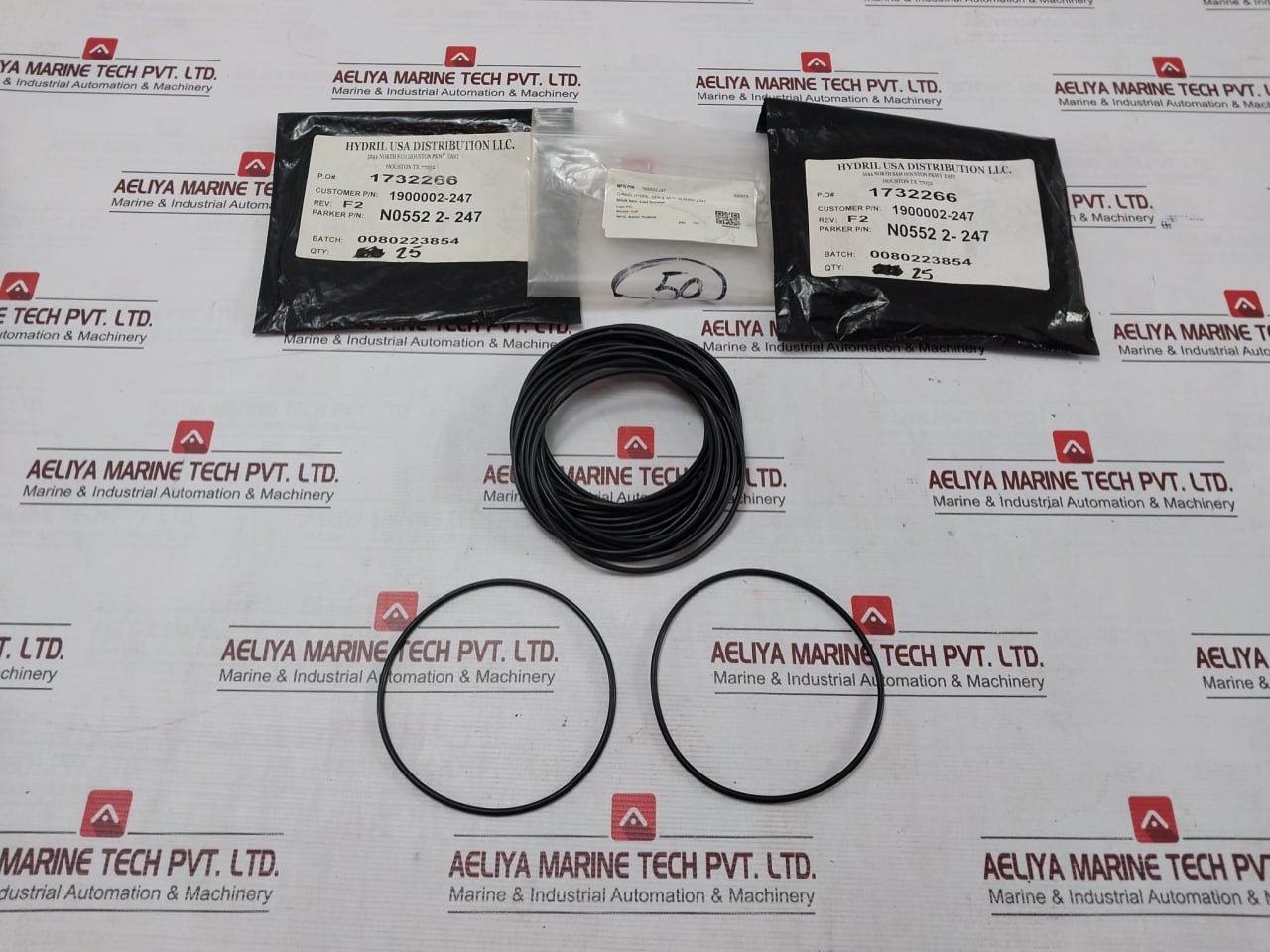 Lot of 5X Parker N0552 2-247 O-Ring GEN-II MUX REV F2