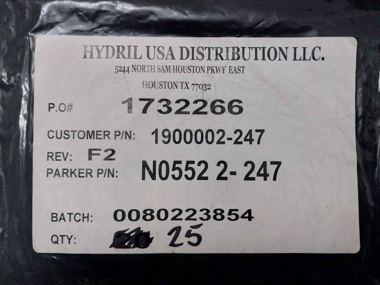 Lot Of 5X Parker N0552 2-247 O-ring Gen-II Mux Rev F2