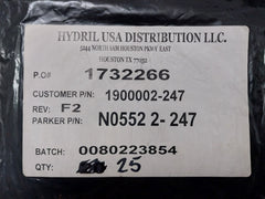 Lot of 5X Parker N0552 2-247 O-Ring GEN-II MUX REV F2