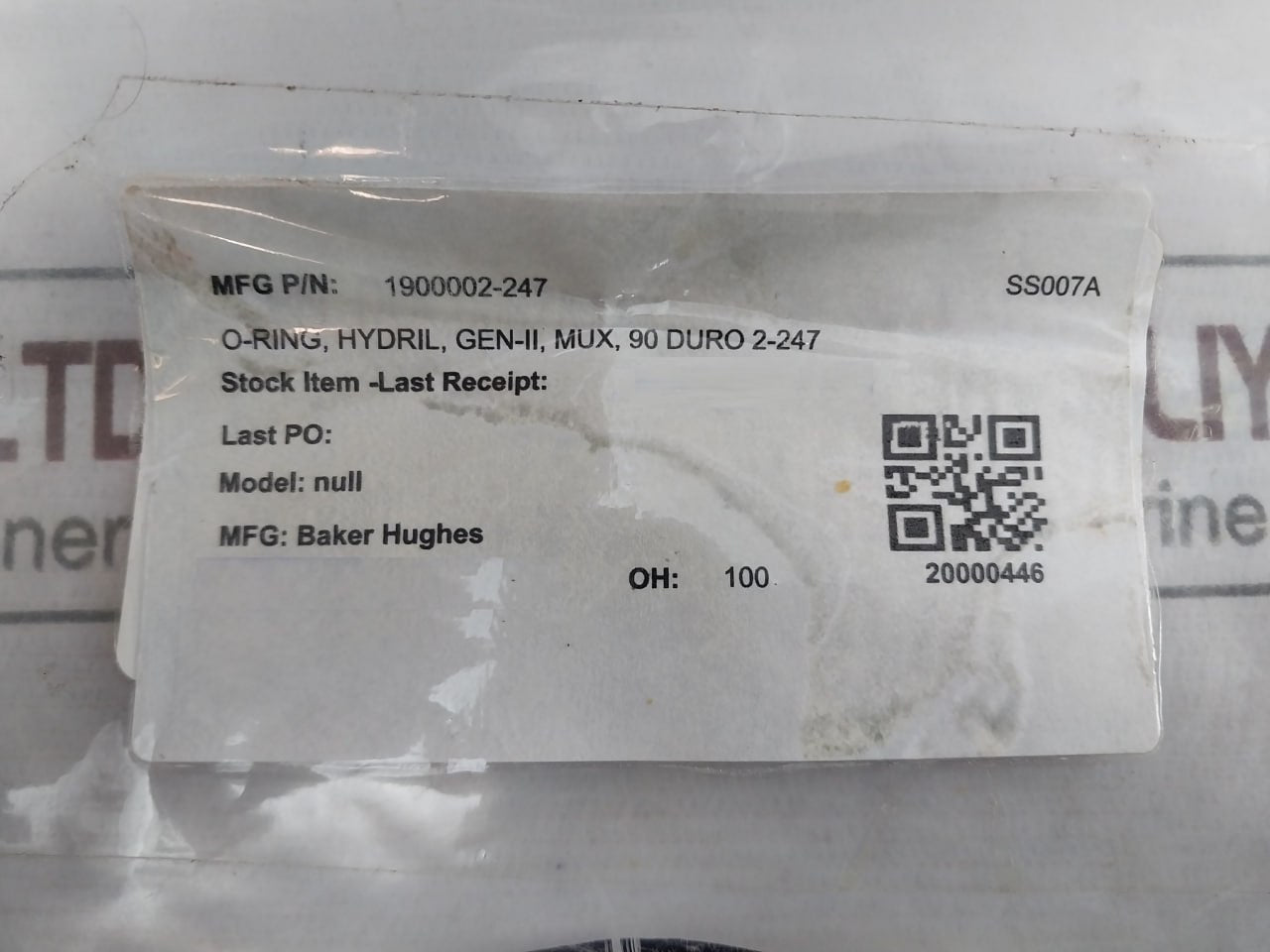 Lot of 5X Parker N0552 2-247 O-Ring GEN-II MUX REV F2
