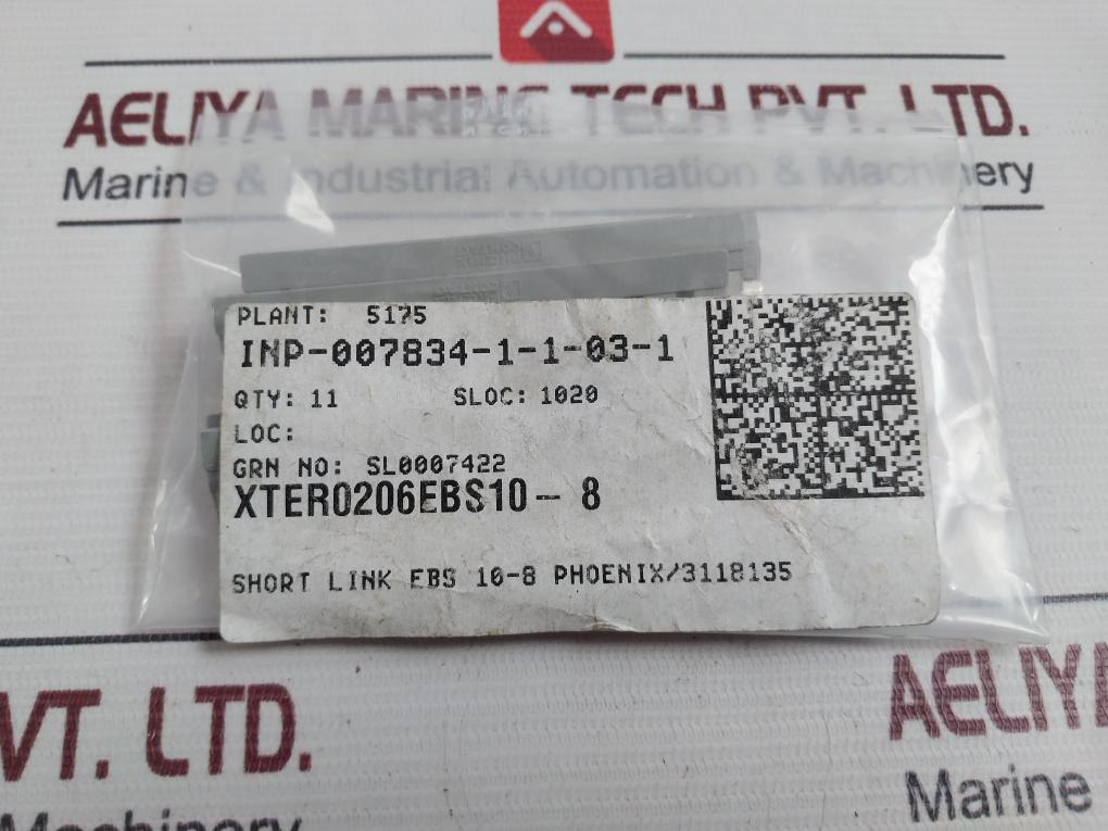 Lot Of 5X Phoenix Contact Ebs 10-8 Insertion Bridge 3118135