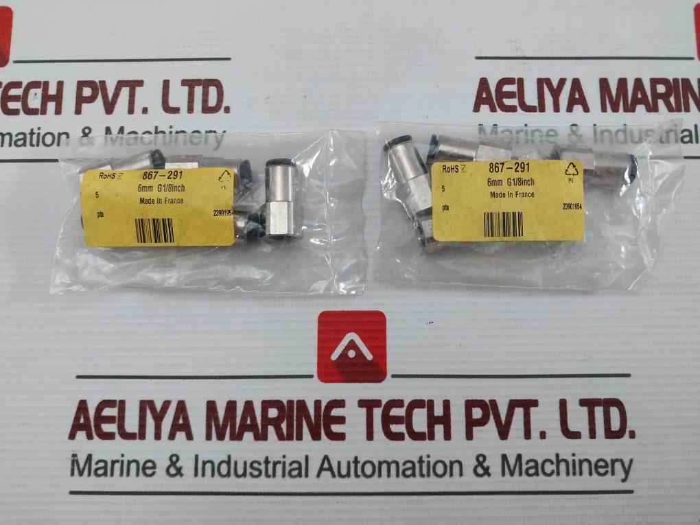 Lot Of 5X Rs 867-291 Legris Pneumatic Fitting 6Mm G1/8Inch