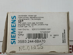 Lot Of 5X Siemens Led Indicator With Lamp Holder 24V Assembly 3Sb3 244-6Ba70