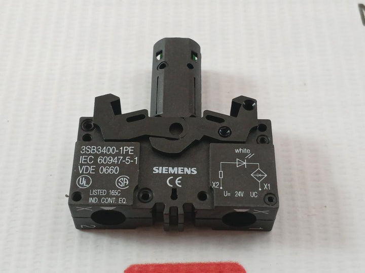 Lot Of 5X Siemens Led Indicator With Lamp Holder 24V Assembly 3Sb3 244-6Ba70