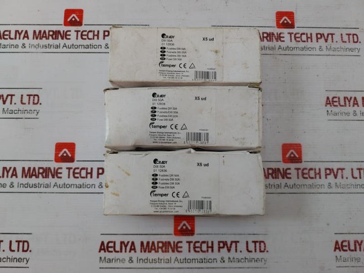 Lot of 5X TEMPER DIII 50A Diazed Fuse 500VAC 50Ka IEC/EN 60269 8432710128361