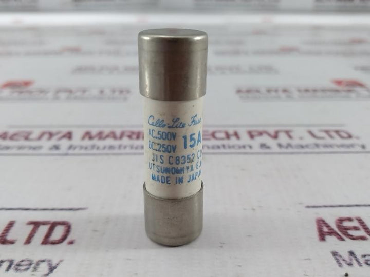 Lot of 5X Utsunomiya 15A Cello-Lite Fuse AC 500V DC 250V Class A