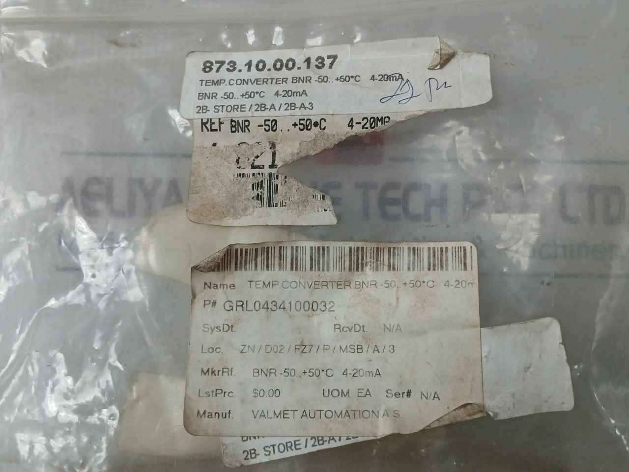 Lot Of 5X Valmet Automation Bnr -50-50°C Temperature Converter 4-20Ma Grl04341000