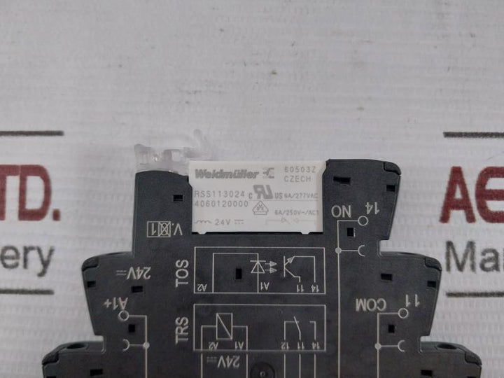 Lot of 5X WEIDMULLER TRS 24VDC 1CO Solid State Relay 6A/250V/AC1 60C 24V