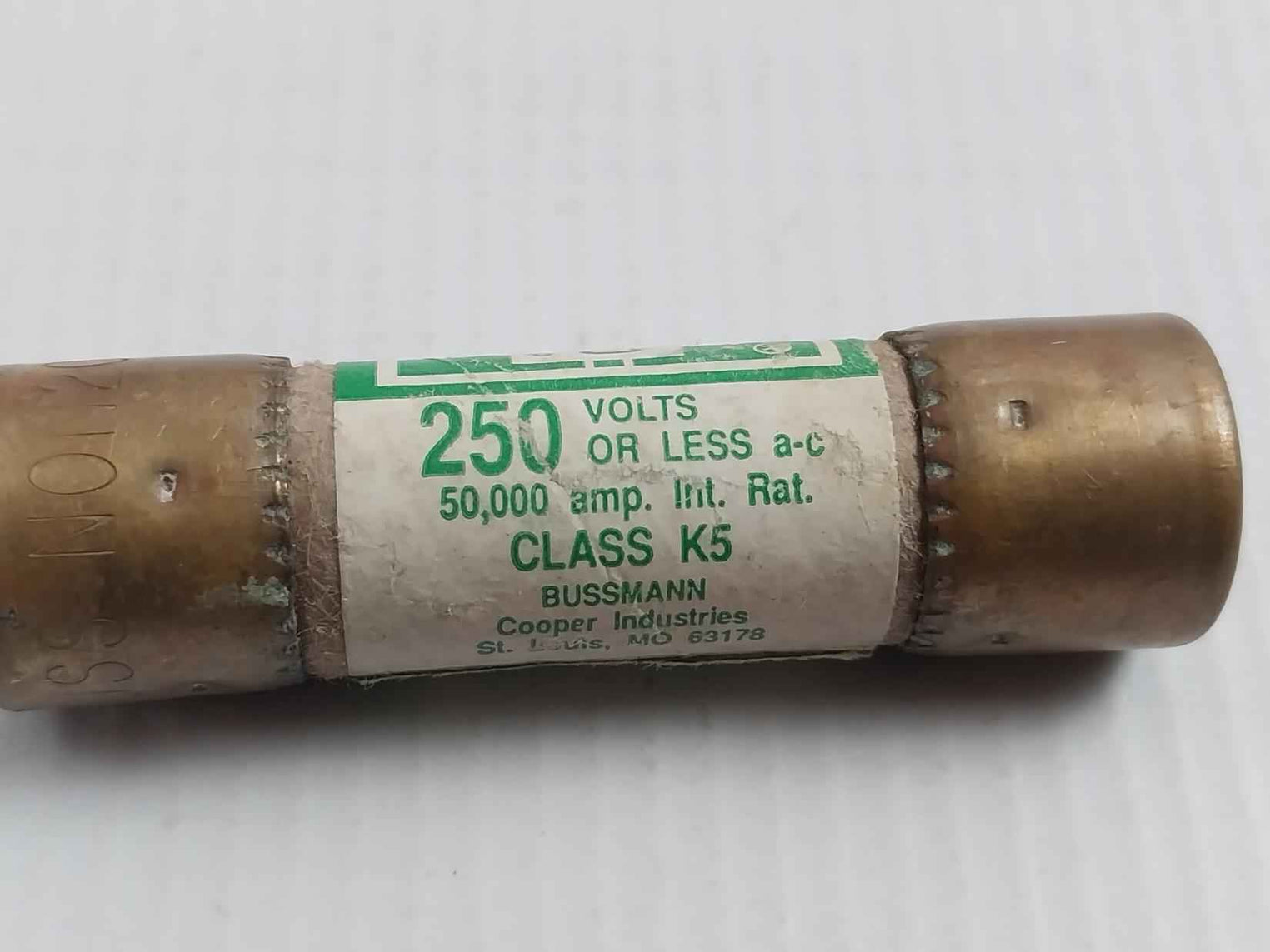 Lot Of 5x Bussmann Non-20 One-time Fuse 250v Dk90-59