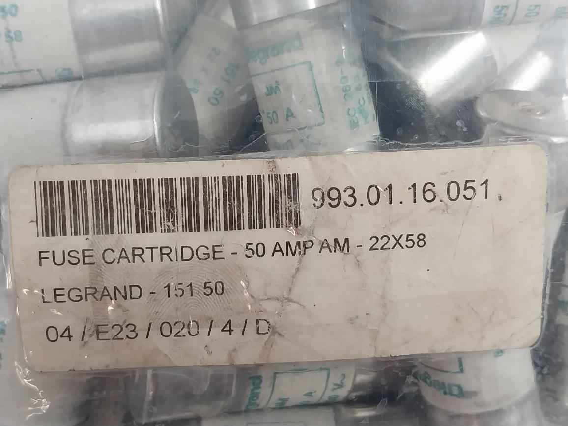 Lot Of 5x Legrand 151 50 Cartridge Fuse 500v 50 Amp