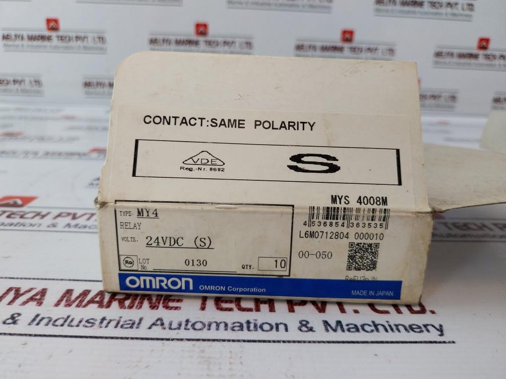 Lot of 5X Omron MY4 Miniature Power Relay 24vdc Plug in Terminal 5A 30VDC 0130Y1