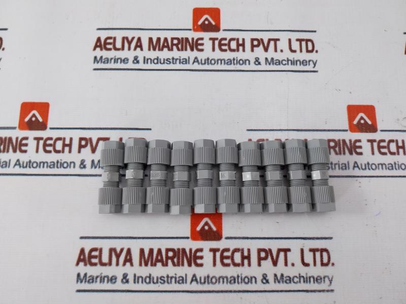 Lot of 5X Serto 6 Mm Compression Fittings Straight Panel Mount Union 16979