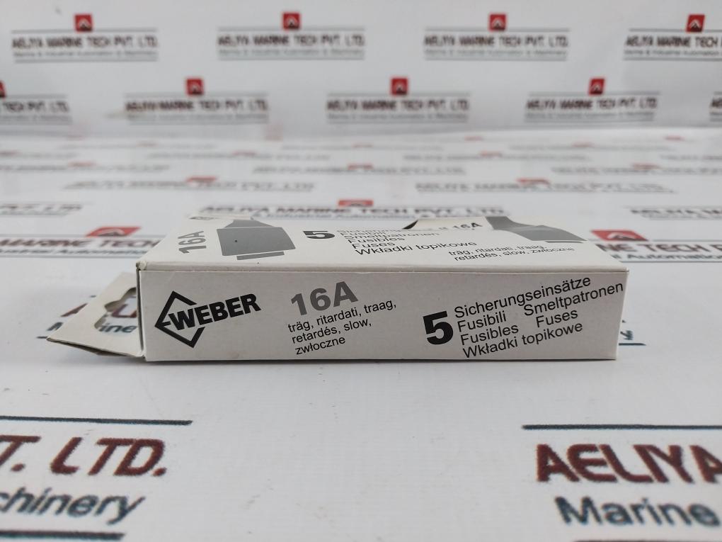 Lot of 5X WEBER DT II 16A GG 16A 500V Slow Blow Fuses 7 611919 017091