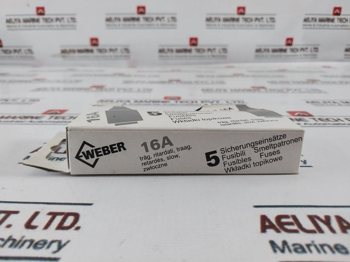 Lot of 5X WEBER DT II 16A GG 16A 500V Slow Blow Fuses 7 611919 017091
