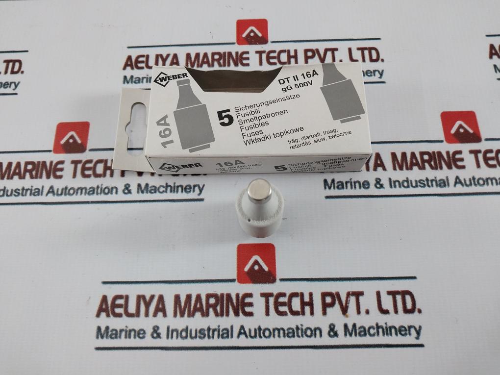Lot of 5X WEBER DT II 16A GG 16A 500V Slow Blow Fuses 7 611919 017091