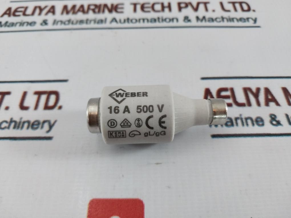 Lot of 5X WEBER DT II 16A GG 16A 500V Slow Blow Fuses 7 611919 017091