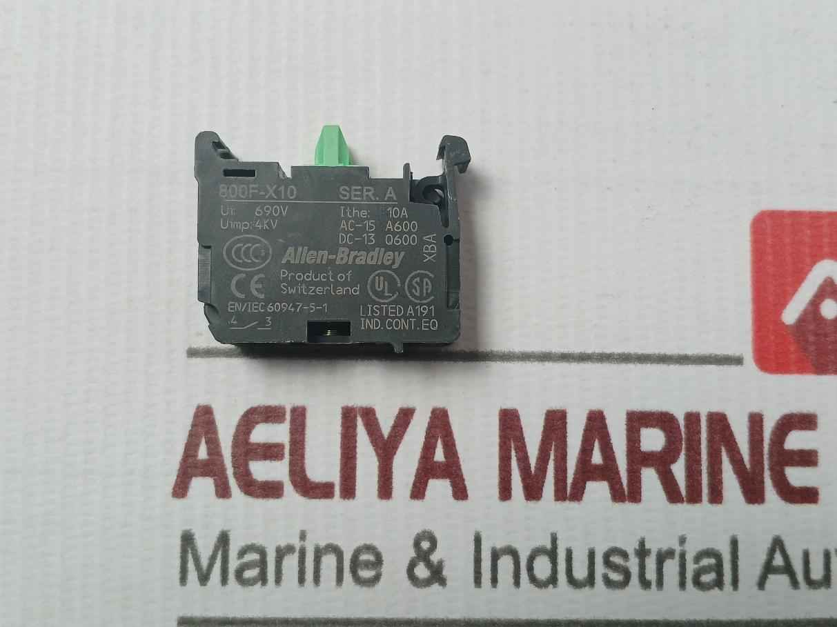 Lot Of 6X Allen-bradley 800F-x10 Contact Cartridge 10A Ac-15/Dc-13