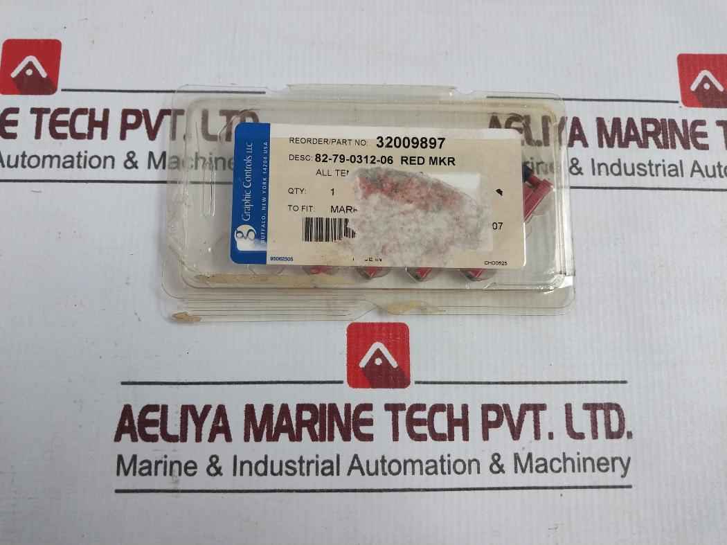 Lot Of 6X Graphic Controls 32009897 Red Mkr Chart Recorder Pen 82-79-0312-06