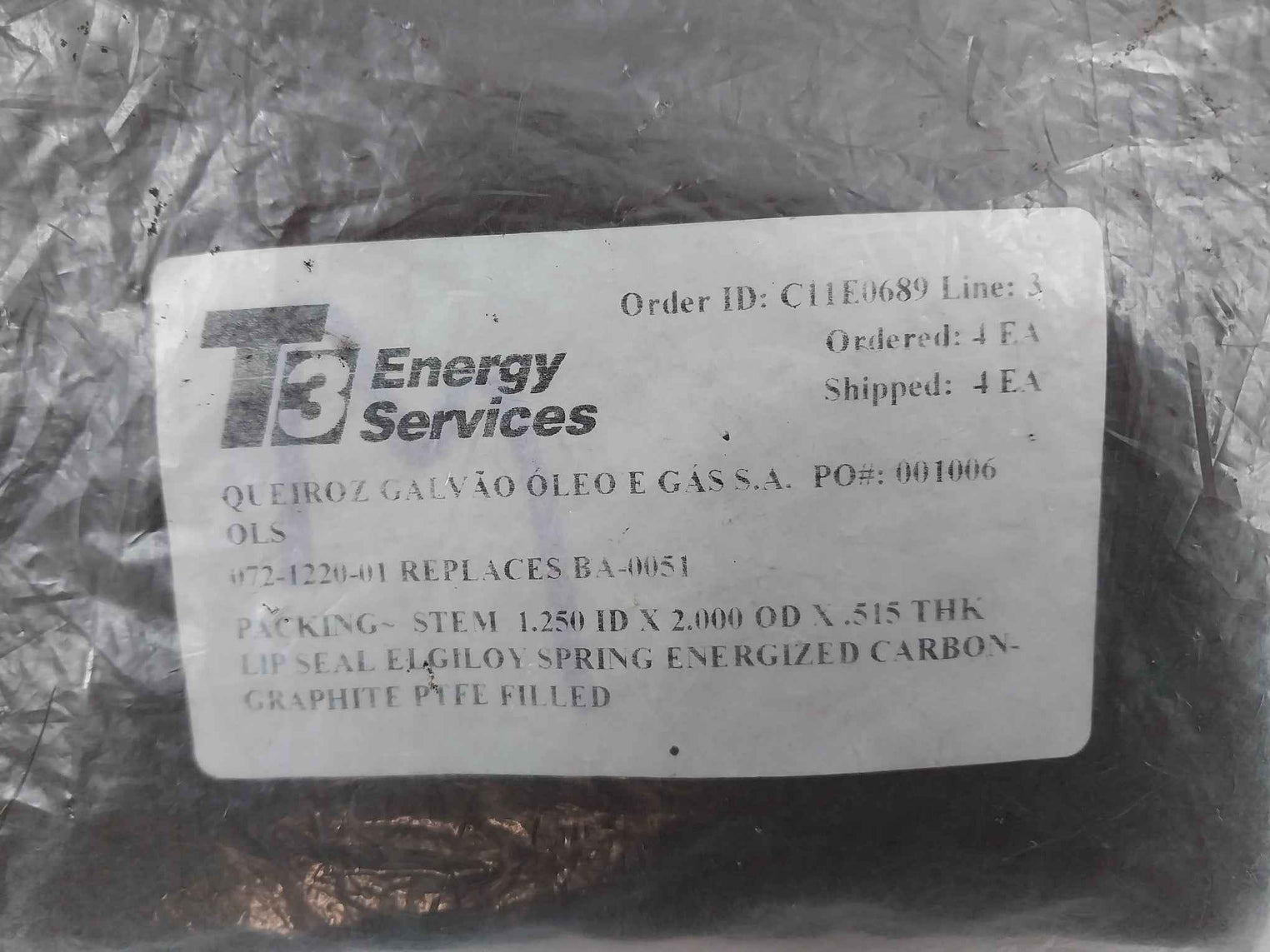 Lot Of 6X Hydril 072-1220-01 Packing Stem Seal 1.25