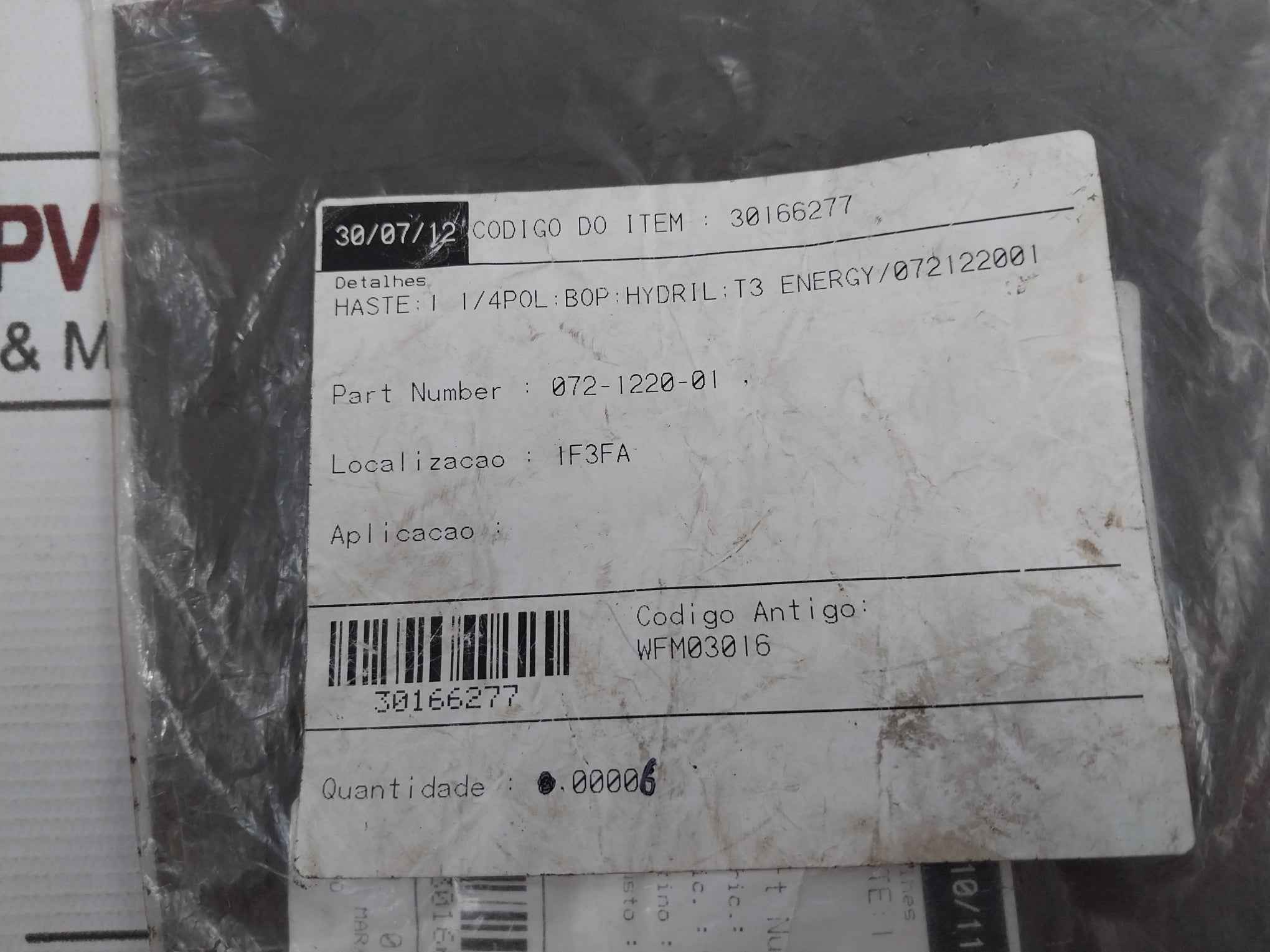 Lot Of 6X Hydril 072-1220-01 Packing Stem Seal 1.25" Id X 2" Od X 0.515" Thk