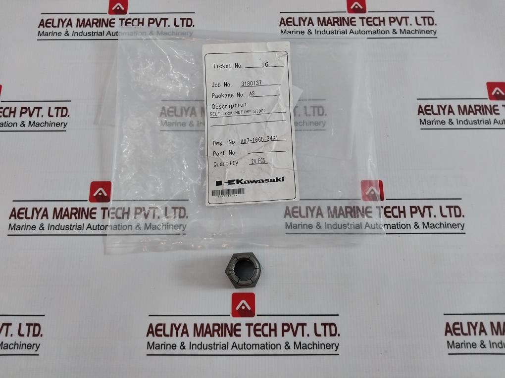 Lot Of 6X Kawasaki Self Lock Nut A87-1665-34R1 3180137.16