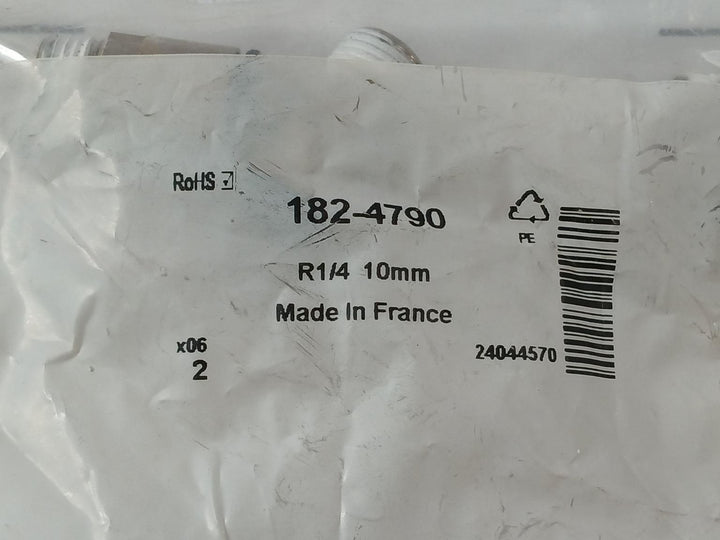 Lot Of 6X RS 182-4790 Pneumatic Push-In Fitting/Tube Connector R1/4 10MM