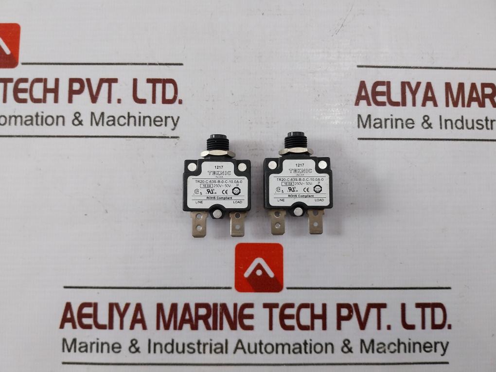 Lot Of 6X Teknic Tr20-c-63S-b-0-c-10.0A-a Circuit Breaker 250V-50V-u 10.0A 1217