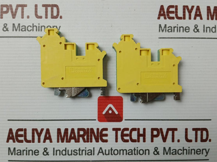 Lot Of 6X Uk 10-twin-pe Din Rail Terminal Block Phoenix Contact