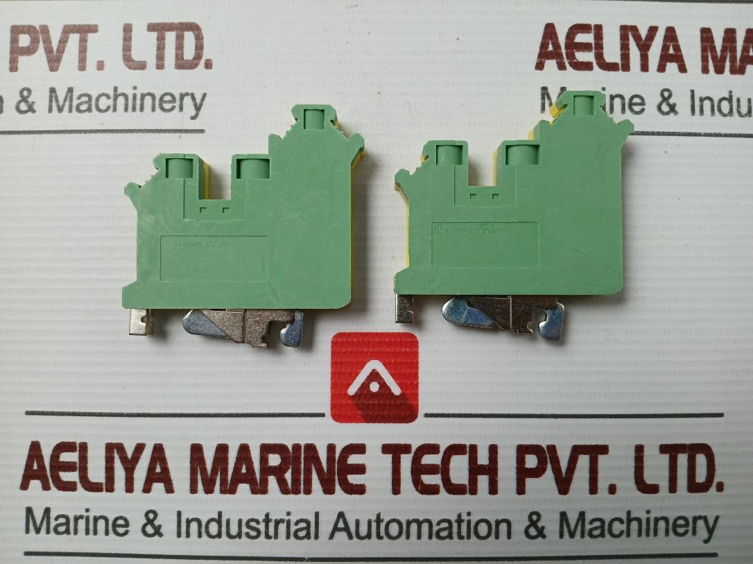 Lot Of 6X Uk 10-twin-pe Din Rail Terminal Block Phoenix Contact