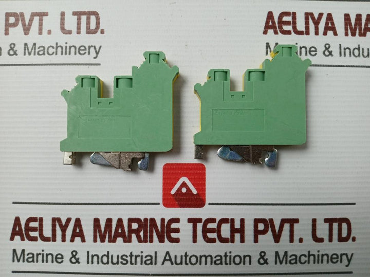 Lot Of 6X Uk 10-twin-pe Din Rail Terminal Block Phoenix Contact