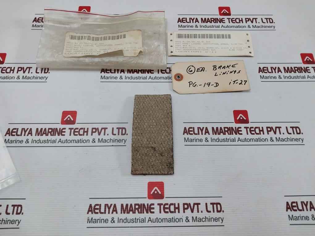Lot Of 6X W3-c-035-15-7 Linings, Centrifugal Brake, 3/16 Thickness