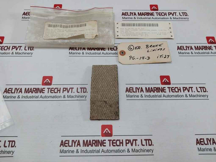 Lot Of 6X W3-c-035-15-7 Linings, Centrifugal Brake, 3/16 Thickness