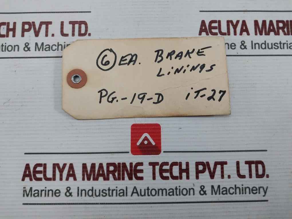 Lot Of 6X W3-c-035-15-7 Linings, Centrifugal Brake, 3/16 Thickness