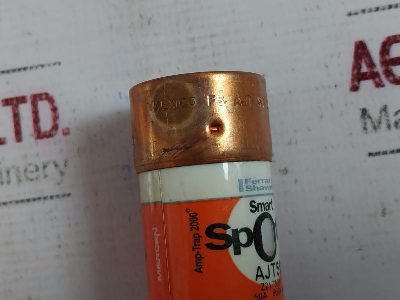 Lot Of 6x Ferraz Shawmut Ajt50 Fuse 600v 50a Fs-ajt 50