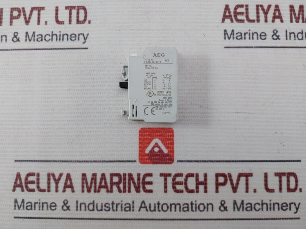 Lot of 7X AEG HS 7K.01 Auxiliary Contact Block A600 Q600 0.8NM 14-22 AWG PLP7171