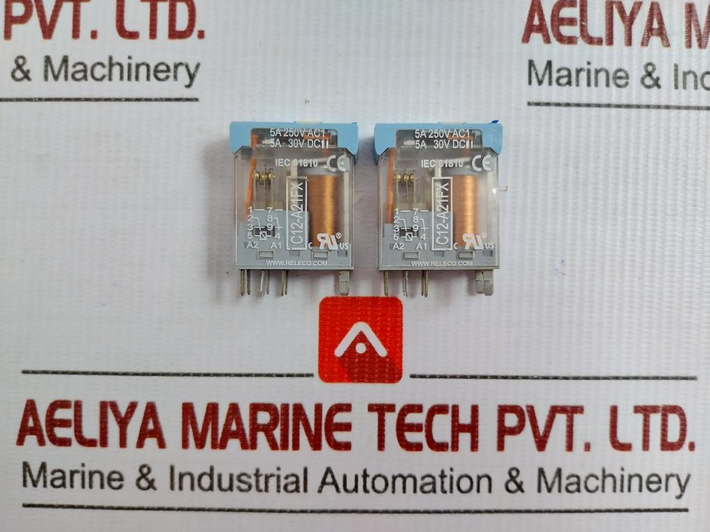 Lot Of 7X C12-a21Fx Releco Power Relay 24V Dc
