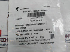 Lot of 6X Cameron 140398-04-01-03 Bushing Body Assembly 3.376 Inches Face Seal