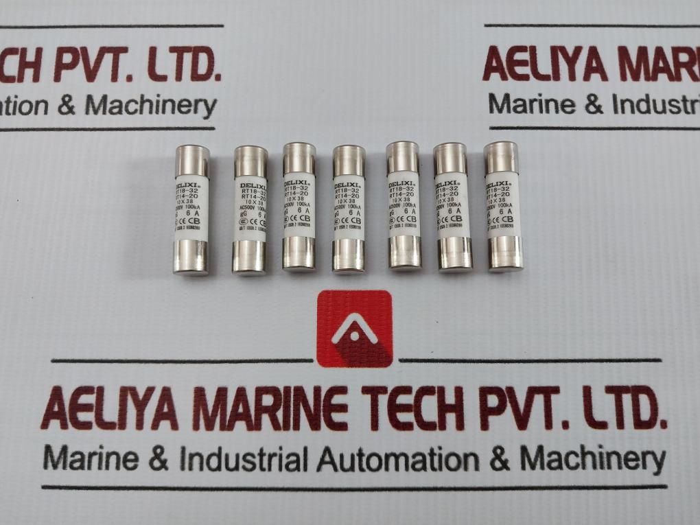 Lot Of 7X Delixi Cylindrical Ceramic Tube Fuse Ac500V Gg 6A
