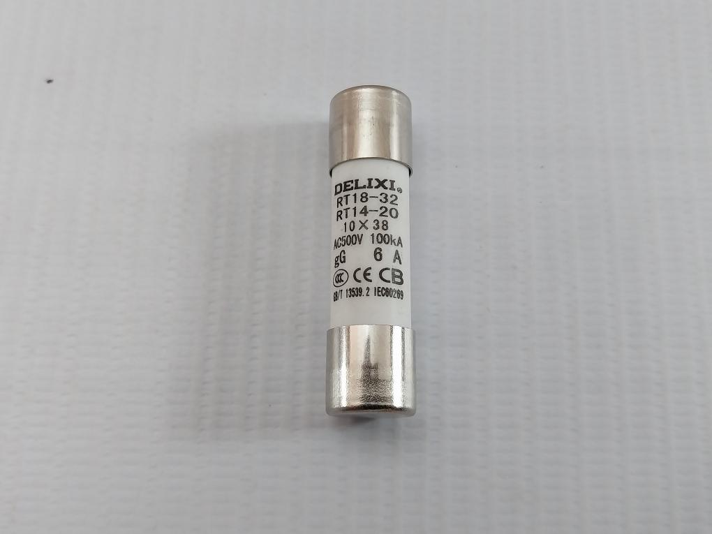 Lot Of 7X Delixi Cylindrical Ceramic Tube Fuse Ac500V Gg 6A