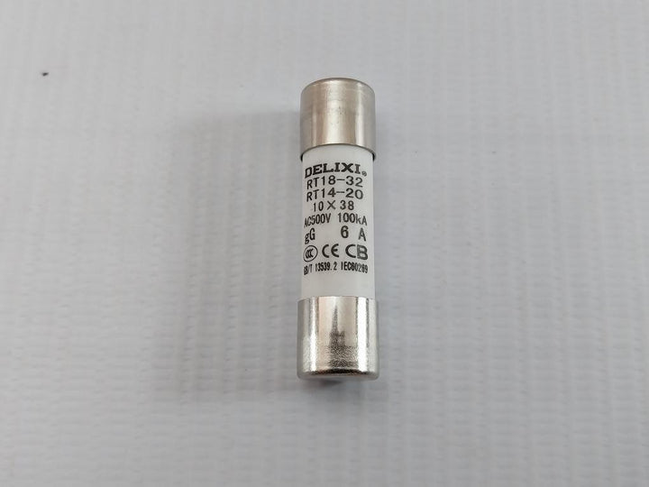 Lot Of 7X Delixi Cylindrical Ceramic Tube Fuse Ac500V Gg 6A